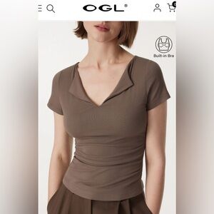 OGL V-neck Side Brami Tee NWT